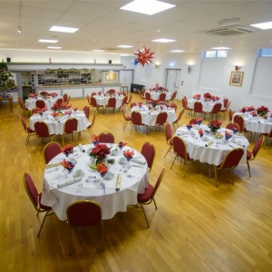 Tables laid out for function, Sheringham Masonic Centre